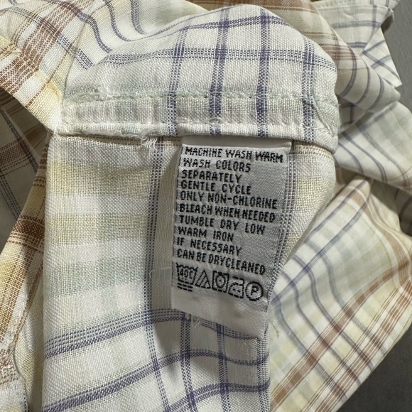 Tommy Bahama Cream and Brown Plaid Shirt Jacket, XL - Picture 6 of 9